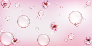 粉色唯美水珠气泡活动邀请函展板背景